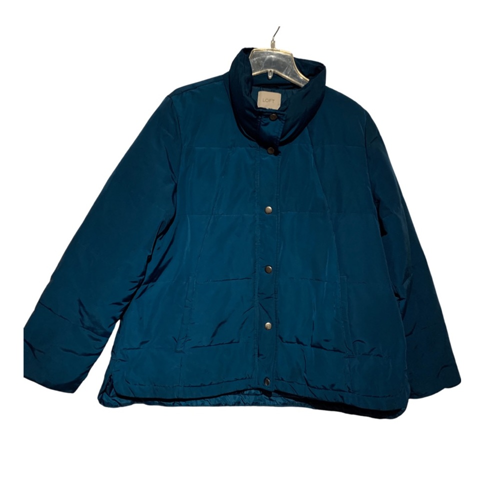 Teal winter puffer coat. XL Loft.